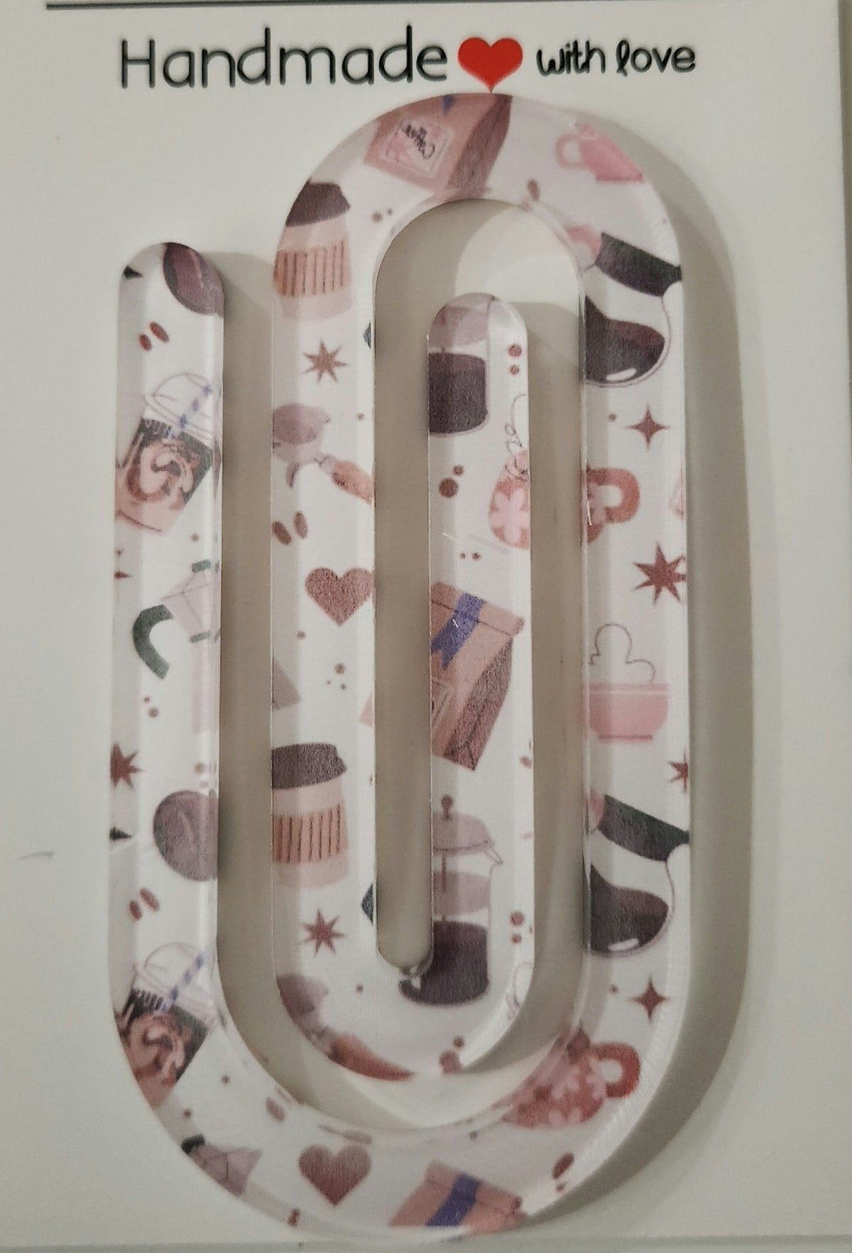 Large Acrylic Paperclip- Coffee