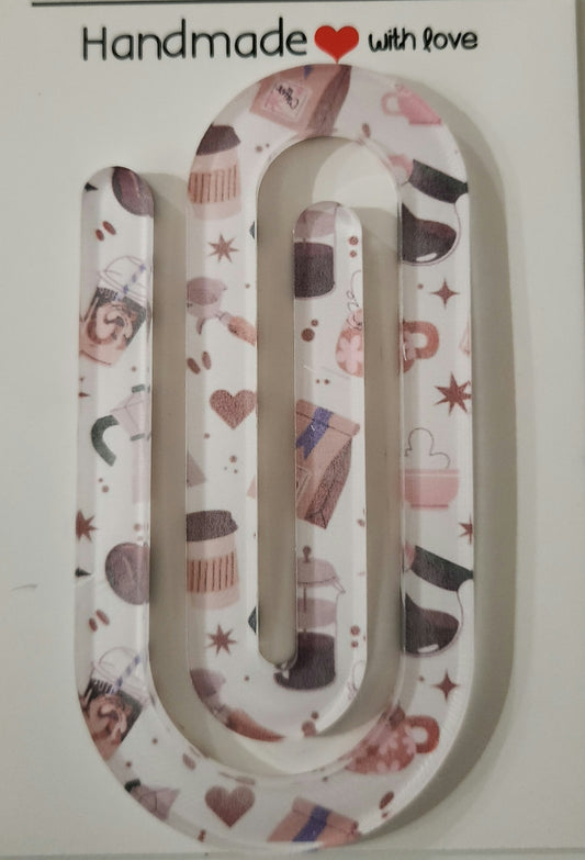 Large Acrylic Paperclip- Coffee