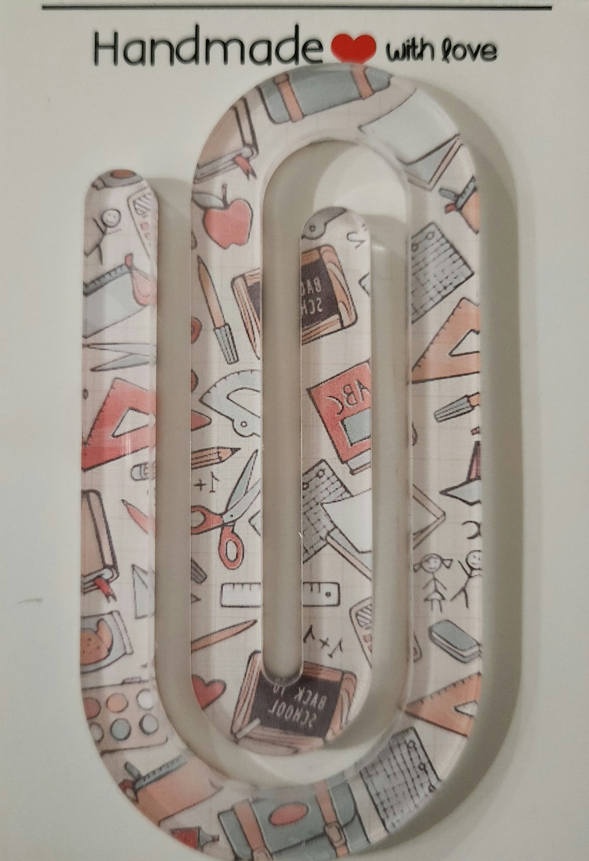Large Acrylic Paperclip- Teacher