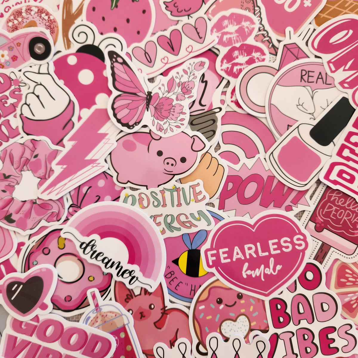 Positive Pink Stickers- 10 per pack
