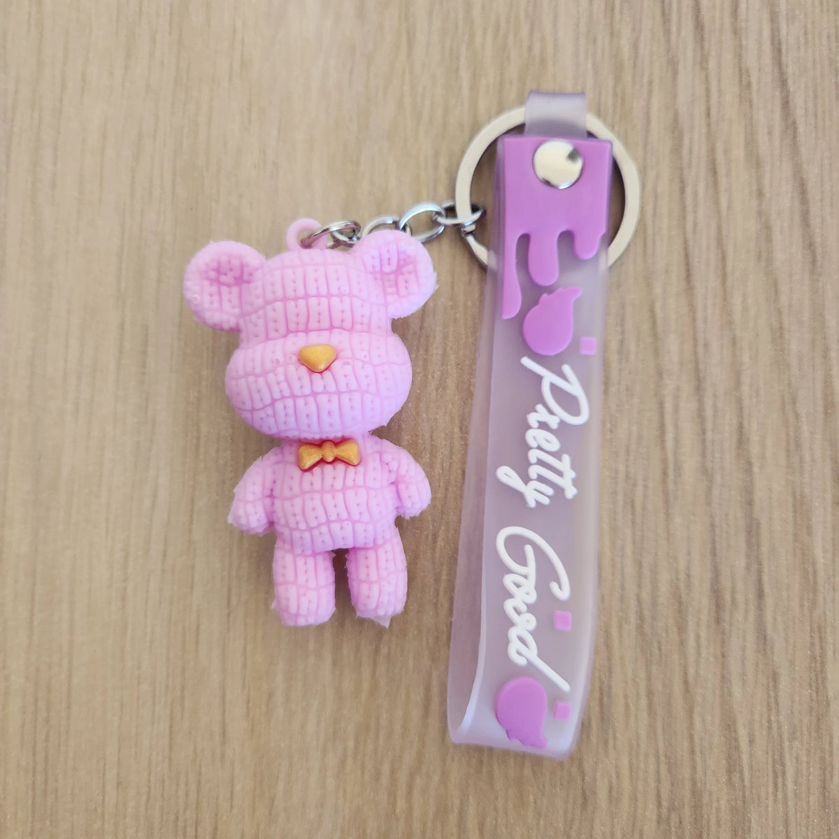 Teddy Keychain- Purple